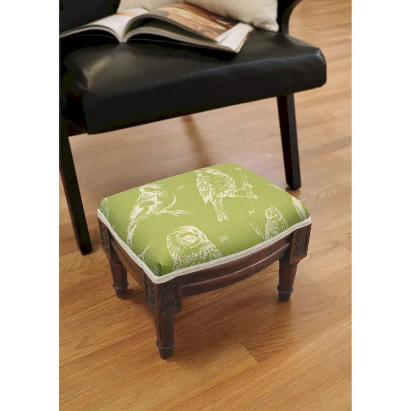Repose-pieds rembourré en bois Bird Watch