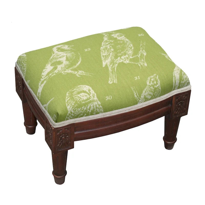 Repose-pieds rembourré en bois Bird Watch