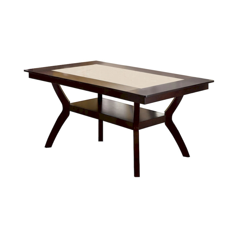 Table à manger en bois Copper Grove Schmidt de 64 pouces avec étagère