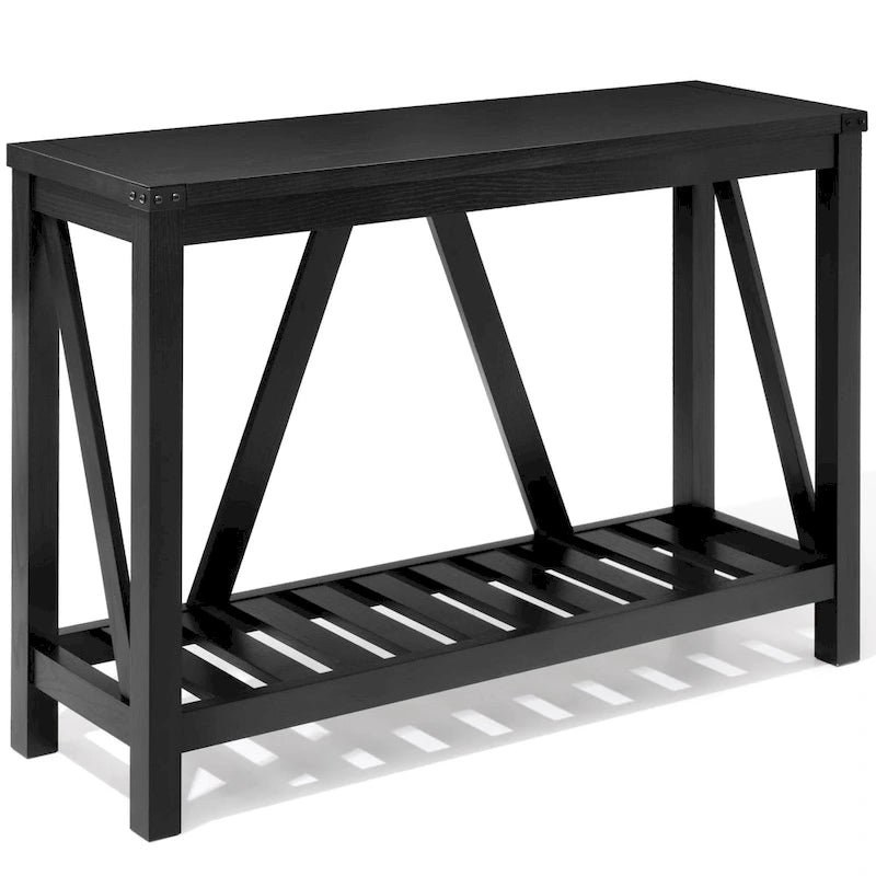 Pellebant Table console d'entrée en A, table de canapé longue avec étagère - 114,99 cm L x 35,51 cm l x 80,98 cm H