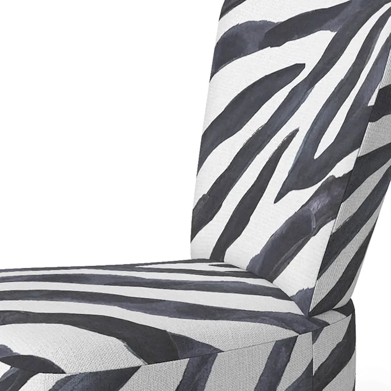 Chaise d'appoint et fauteuil rembourrés rayés zébrés Designart pour cabine et pavillon