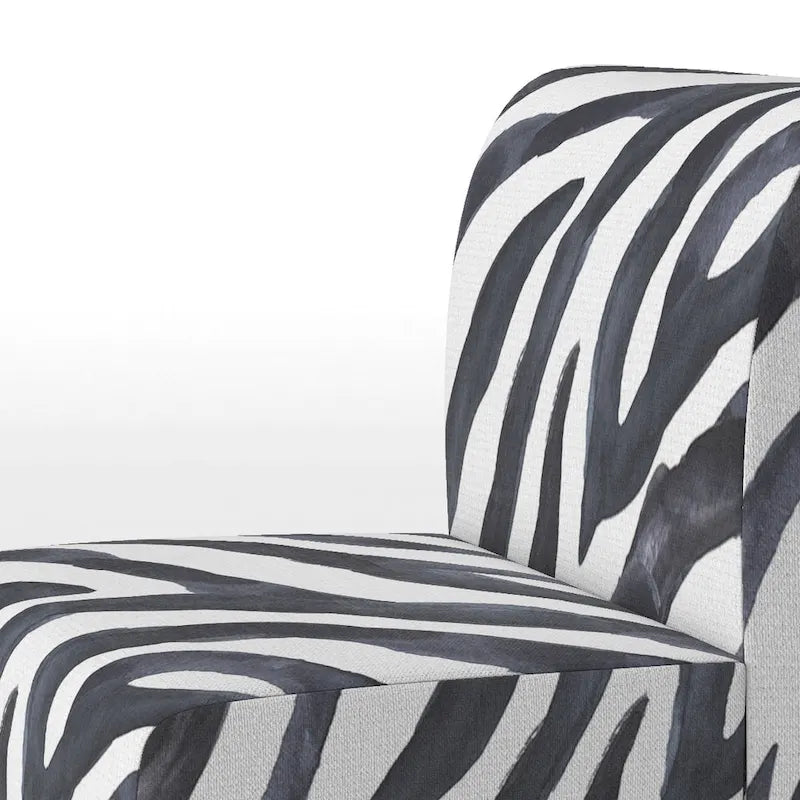 Chaise d'appoint et fauteuil rembourrés rayés zébrés Designart pour cabine et pavillon