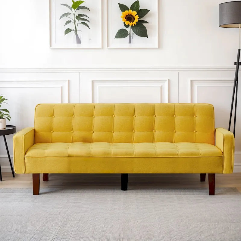 Canapé-lit futon, canapé-lit convertible moderne avec accoudoirs pour studio, bureau, appartement, petit espace de vie, salle de jeux