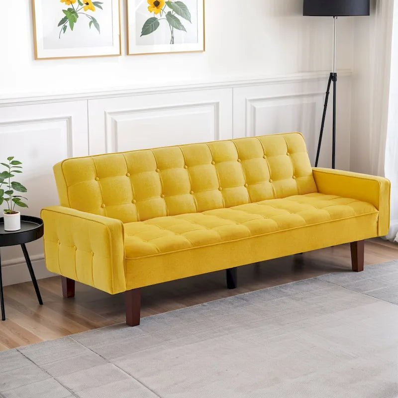 Canapé-lit futon, canapé-lit convertible moderne avec accoudoirs pour studio, bureau, appartement, petit espace de vie, salle de jeux