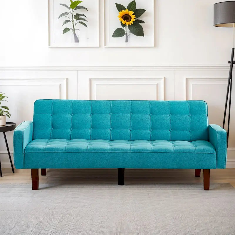 Canapé-lit futon, canapé-lit convertible moderne avec accoudoirs pour studio, bureau, appartement, petit espace de vie, salle de jeux