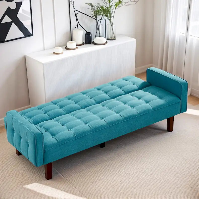 Canapé-lit futon, canapé-lit convertible moderne avec accoudoirs pour studio, bureau, appartement, petit espace de vie, salle de jeux
