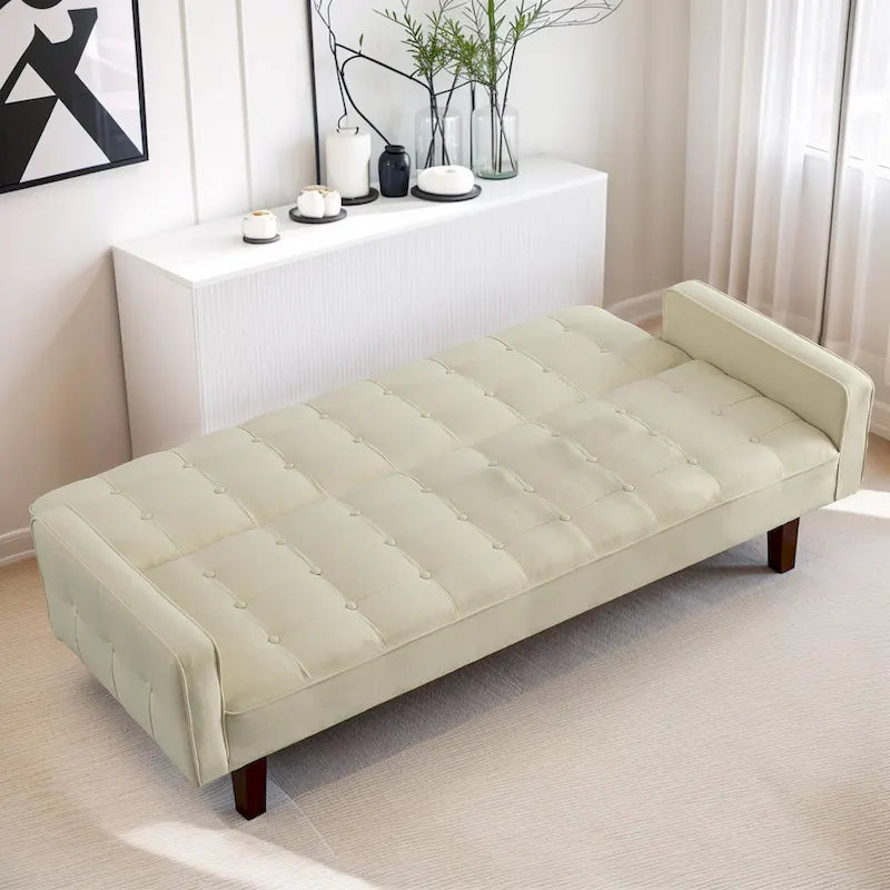 Canapé-lit futon, canapé-lit convertible moderne avec accoudoirs pour studio, bureau, appartement, petit espace de vie, salle de jeux