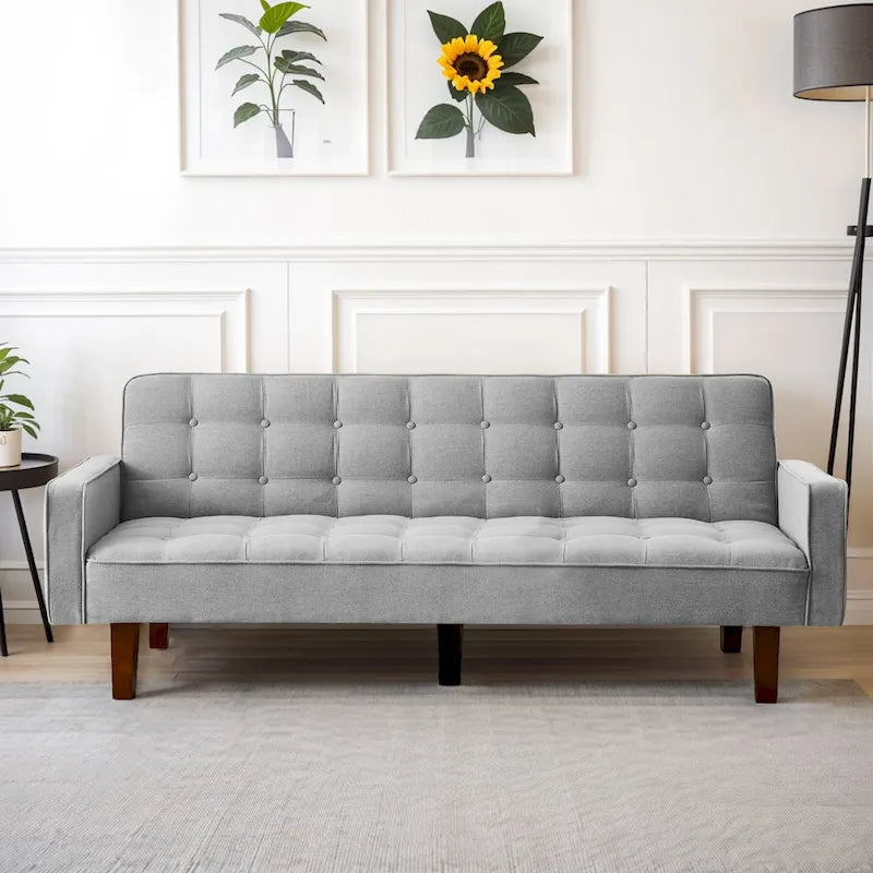 Canapé-lit futon, canapé-lit convertible moderne avec accoudoirs pour studio, bureau, appartement, petit espace de vie, salle de jeux