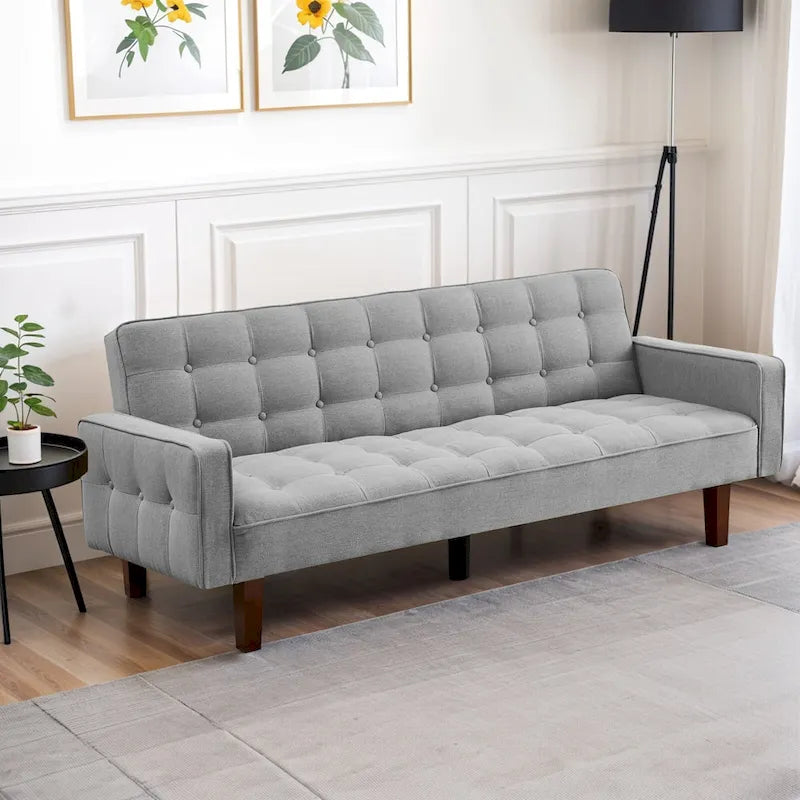 Canapé-lit futon, canapé-lit convertible moderne avec accoudoirs pour studio, bureau, appartement, petit espace de vie, salle de jeux