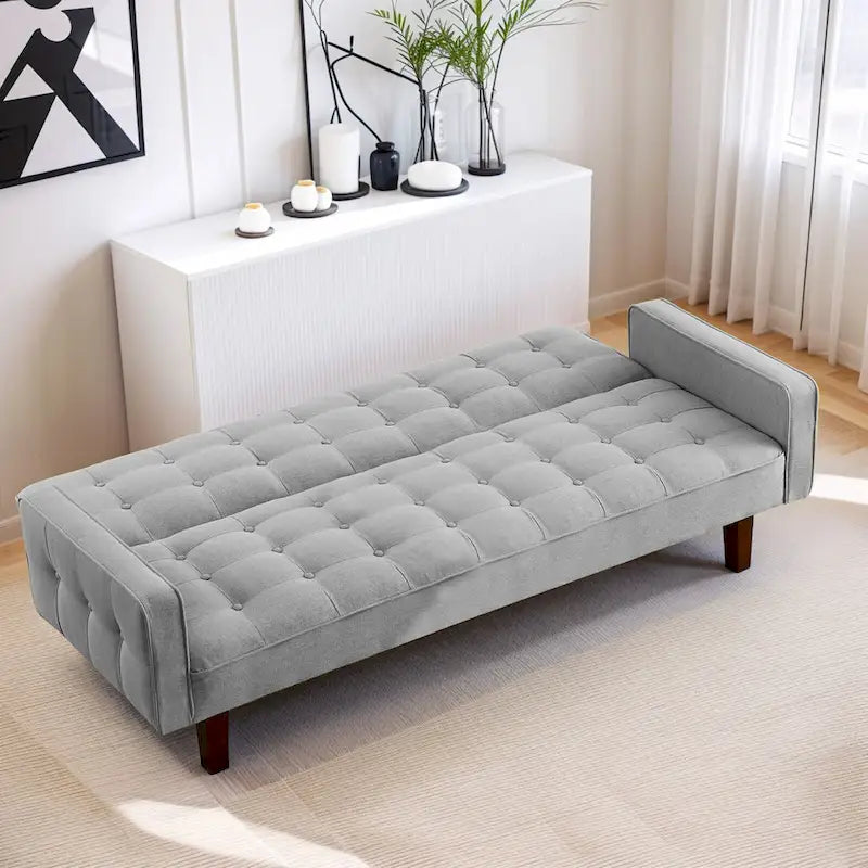 Canapé-lit futon, canapé-lit convertible moderne avec accoudoirs pour studio, bureau, appartement, petit espace de vie, salle de jeux