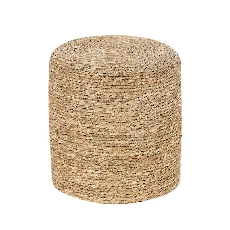 Adeco Lot de 2 poufs repose-pieds en quenouille naturelle tressée à la main