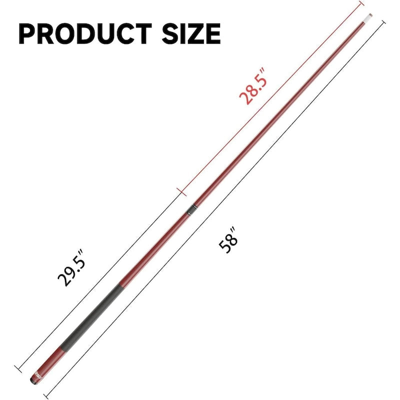 Queue de billard composite en fibre de verre et graphite en 2 parties GSE 58 pour hommes/femmes, idéale pour un usage domestique ou commercial/en bar
