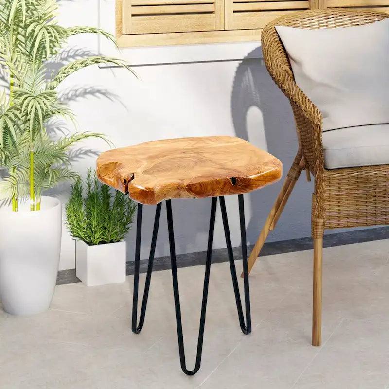 Support Naturel en Racines de Cèdre avec 3 Pieds Épingle - 13,5 x 12 x 19