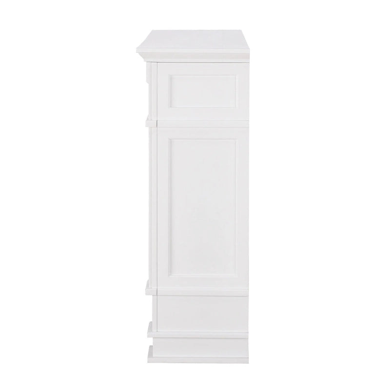 Cheminée électrique Occom SEI Furniture avec manteau en faux marbre et rangement média