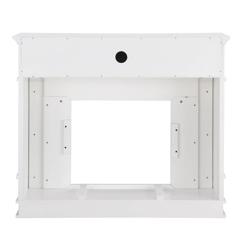 Cheminée électrique Occom SEI Furniture avec manteau en faux marbre et rangement média