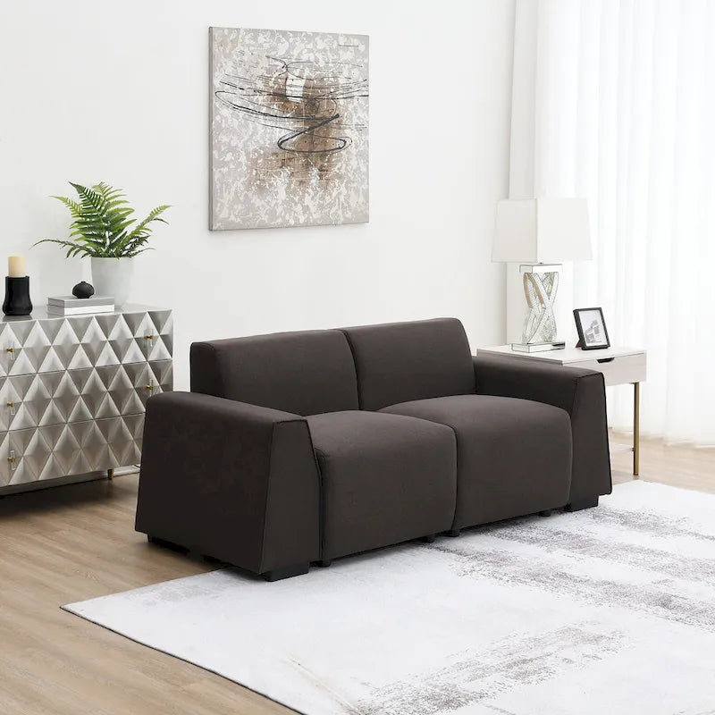[VIDEO provided] [New] 71*35.5 Modern Linen Fabric Sofa,Stylish and Minimalist 2-3 Seat Couch,Easy to Install,Exquisite Lovesea