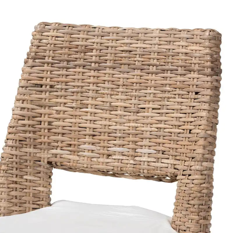 Ensemble de 2 chaises de salle à manger Nafaro en rotin bohème/métal avec coussin