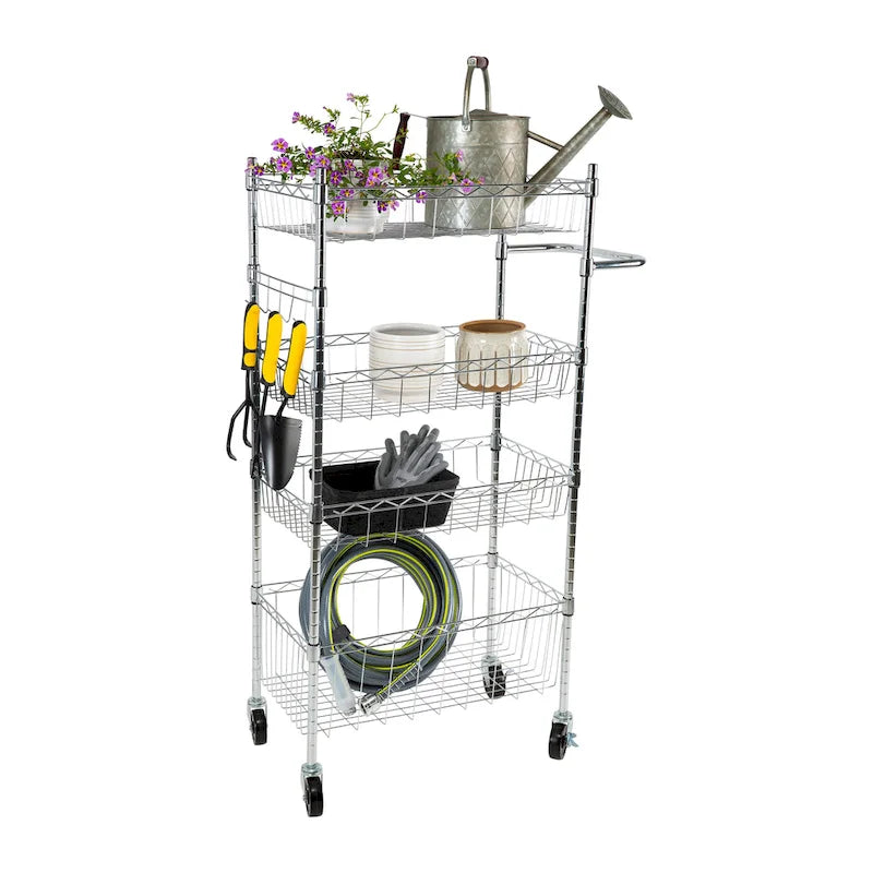 Chariot de rangement à 4 niveaux Organize It All - 23.62 x 17.78 x 47.24