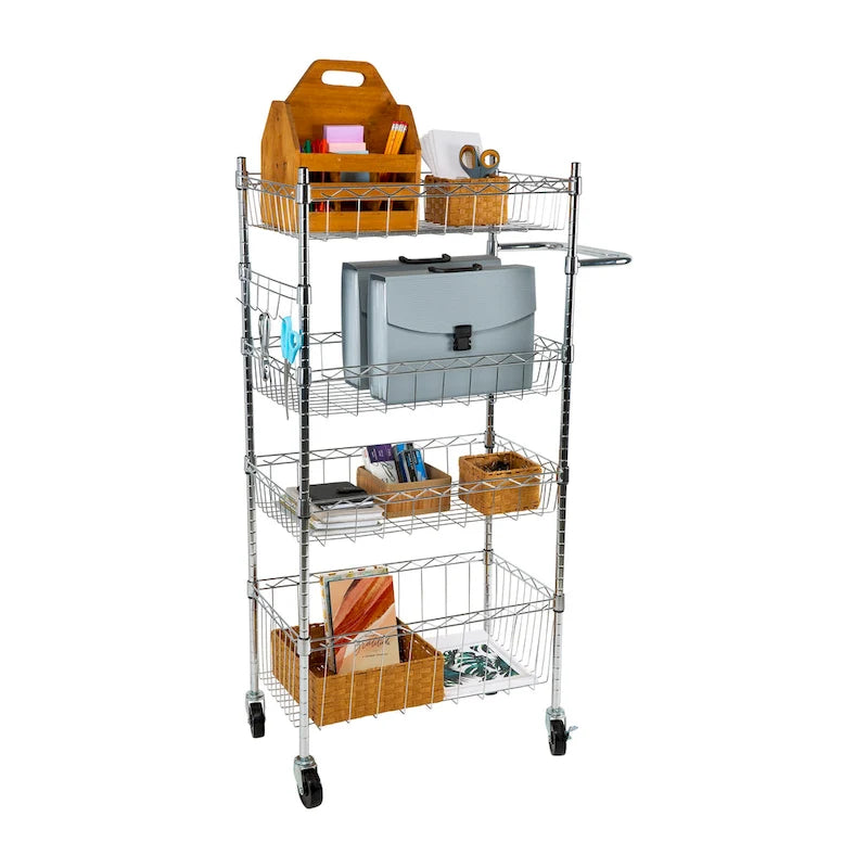 Chariot de rangement à 4 niveaux Organize It All - 23.62 x 17.78 x 47.24