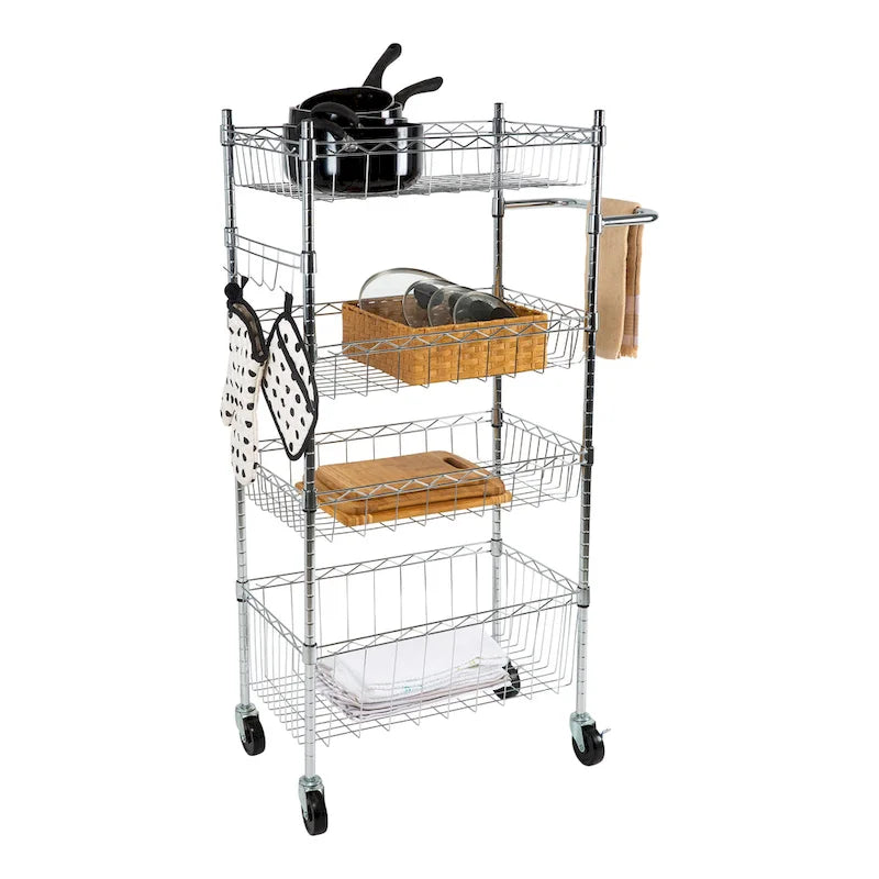 Chariot de rangement à 4 niveaux Organize It All - 23.62 x 17.78 x 47.24
