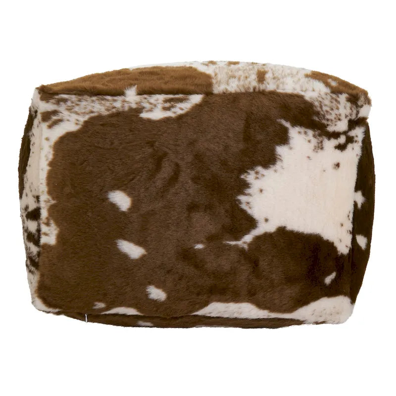 Pouf en fausse fourrure motif vache