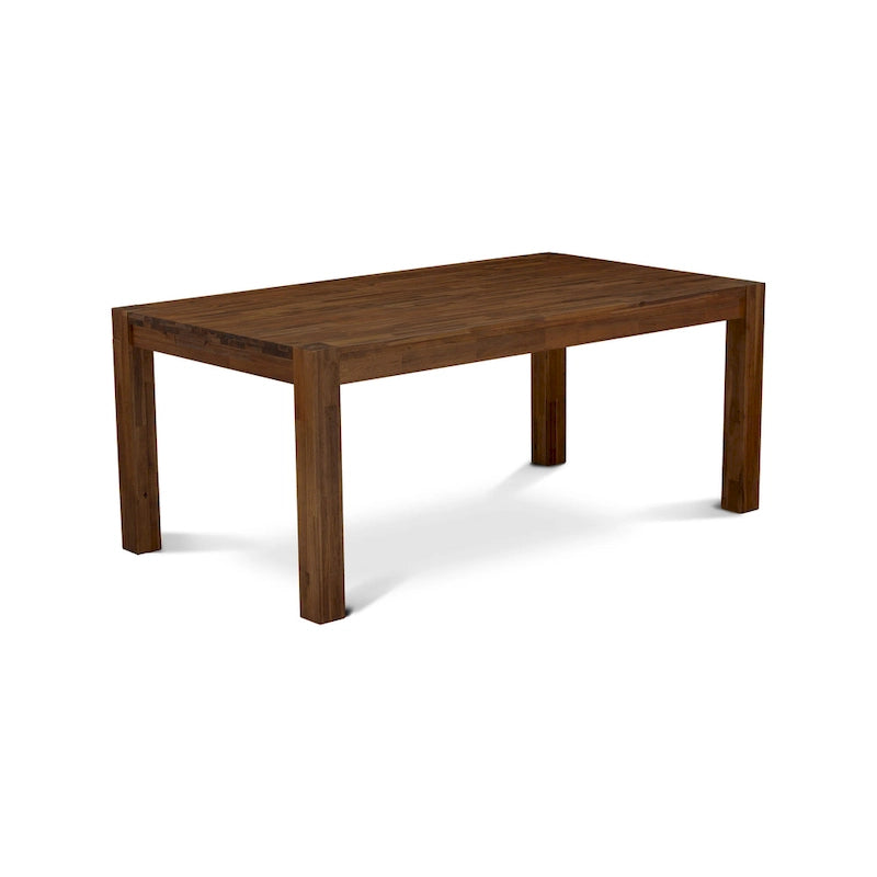 East West Furniture Ensemble de salle à manger – Une table de cuisine en bois et 4 chaises de salle à manger en tissu de lin Doeskin, Naturel (Options de pièces)