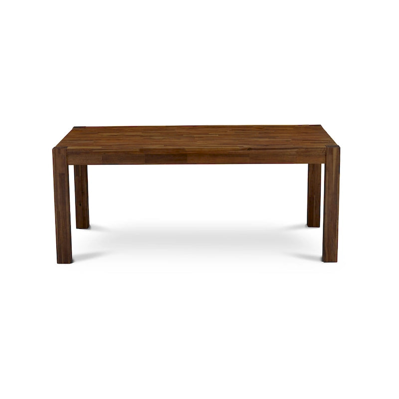 East West Furniture Ensemble de salle à manger – Une table de cuisine en bois et 4 chaises de salle à manger en tissu de lin Doeskin, Naturel (Options de pièces)