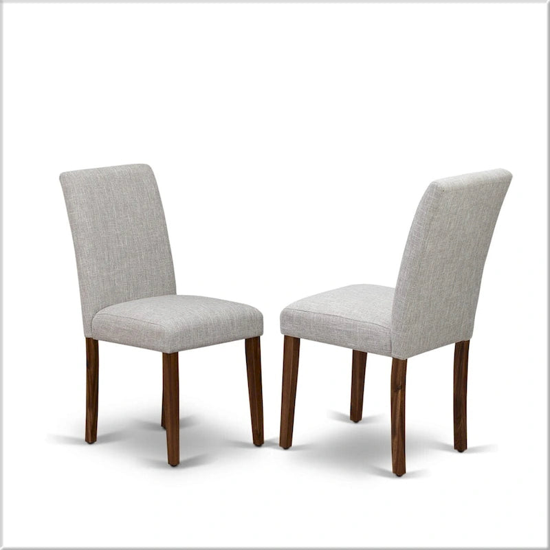 East West Furniture Ensemble de salle à manger – Une table de cuisine en bois et 4 chaises de salle à manger en tissu de lin Doeskin, Naturel (Options de pièces)