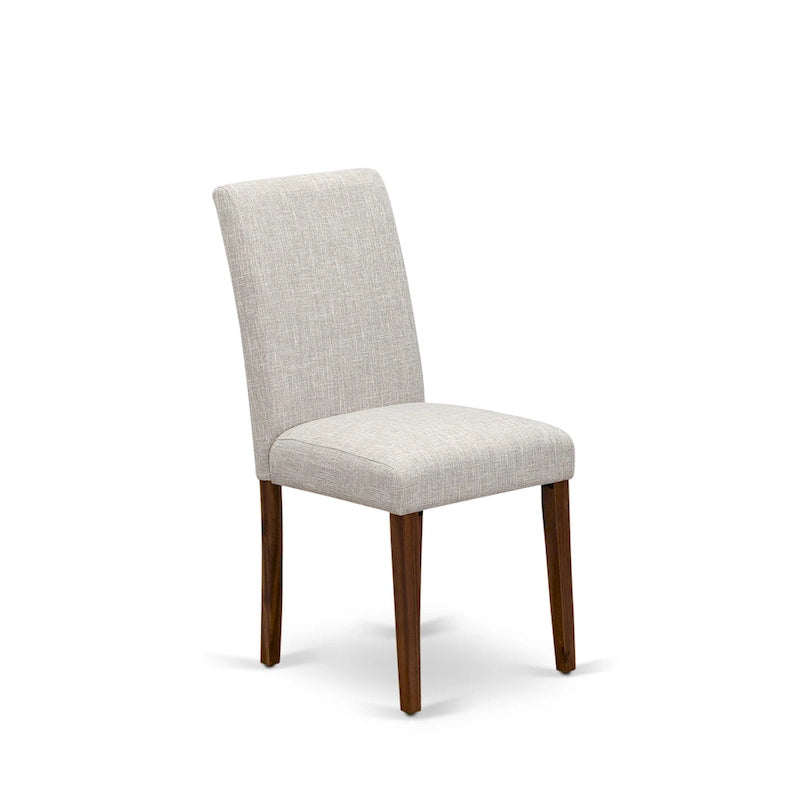 East West Furniture Ensemble de salle à manger – Une table de cuisine en bois et 4 chaises de salle à manger en tissu de lin Doeskin, Naturel (Options de pièces)