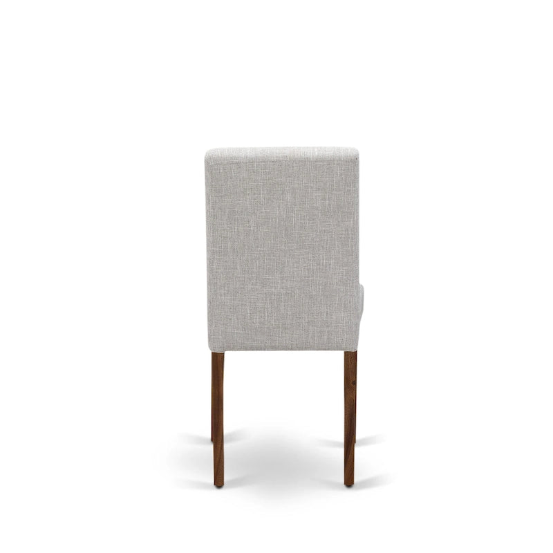 East West Furniture Ensemble de salle à manger – Une table de cuisine en bois et 4 chaises de salle à manger en tissu de lin Doeskin, Naturel (Options de pièces)