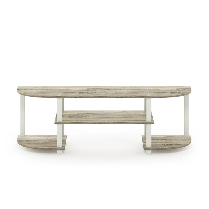 Furinno 11058 Meuble TV grand Turn-S-Tube, chêne Sonoma/blanc