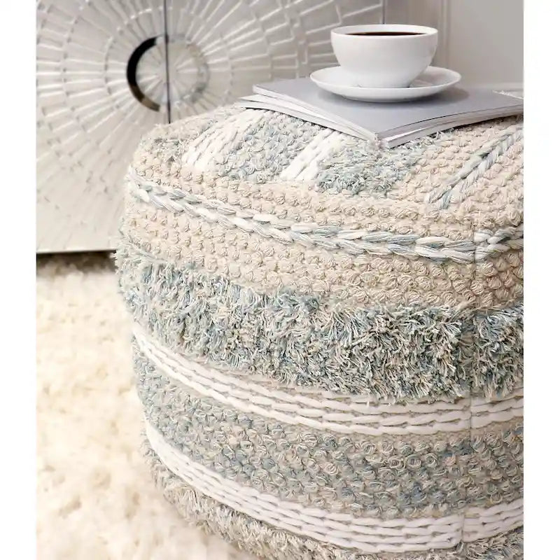 Pasargad Home Grandcanyon Pouf tressé en coton, 20 beige