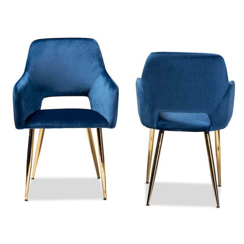 Ensemble de 2 chaises de salle à manger rembourrées Germaine Glam et Luxe