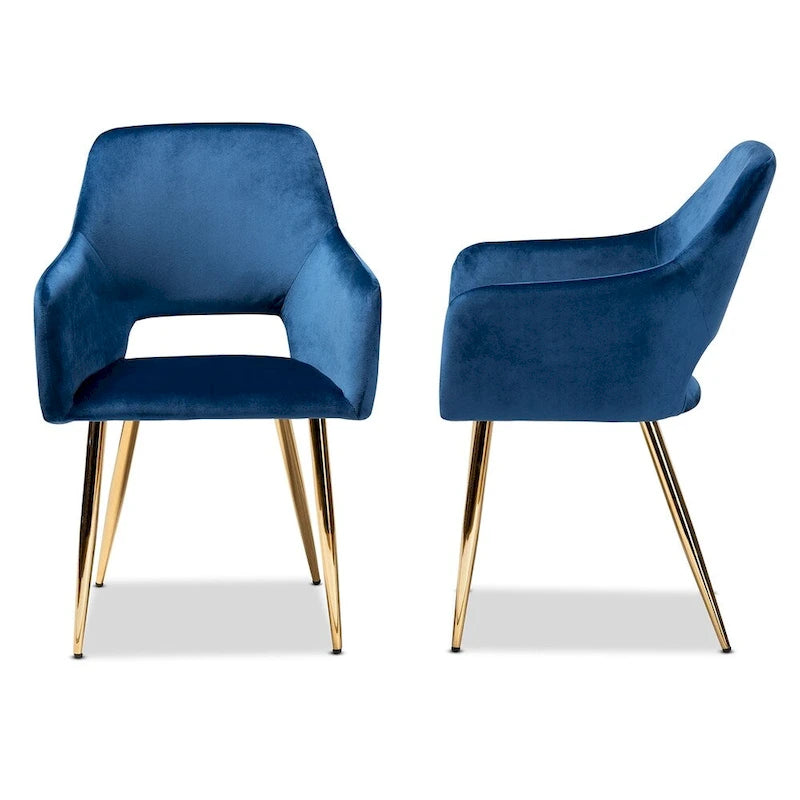 Ensemble de 2 chaises de salle à manger rembourrées Germaine Glam et Luxe