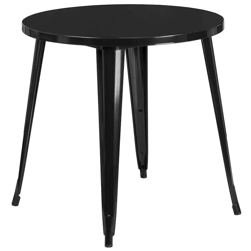 Ensemble table ronde en métal de 76 cm pour intérieur et extérieur
