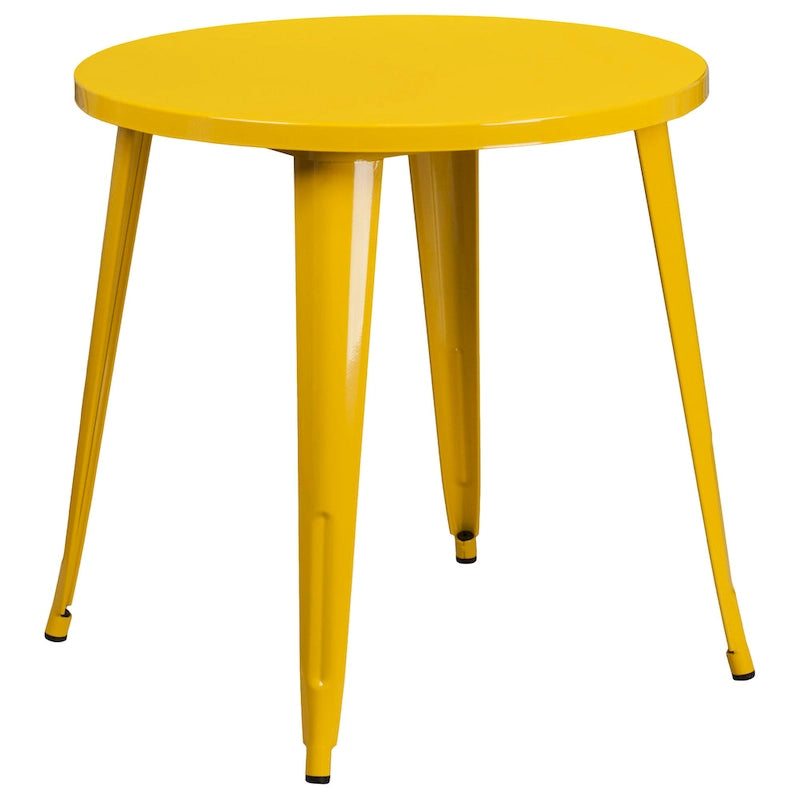 Ensemble table ronde en métal de 76 cm pour intérieur et extérieur