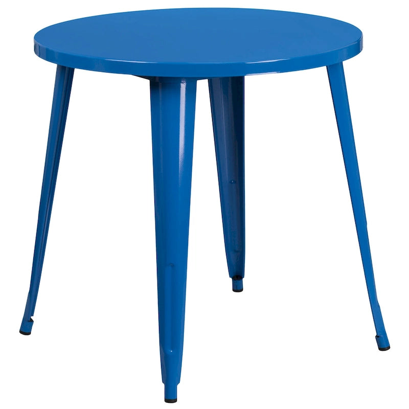Ensemble table ronde en métal de 76 cm pour intérieur et extérieur