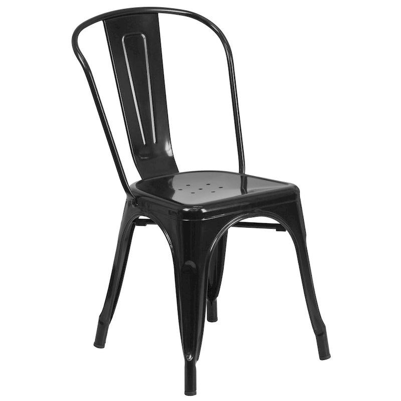 Ensemble table ronde en métal de 76 cm pour intérieur et extérieur