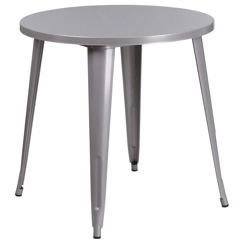 Ensemble table ronde en métal de 76 cm pour intérieur et extérieur