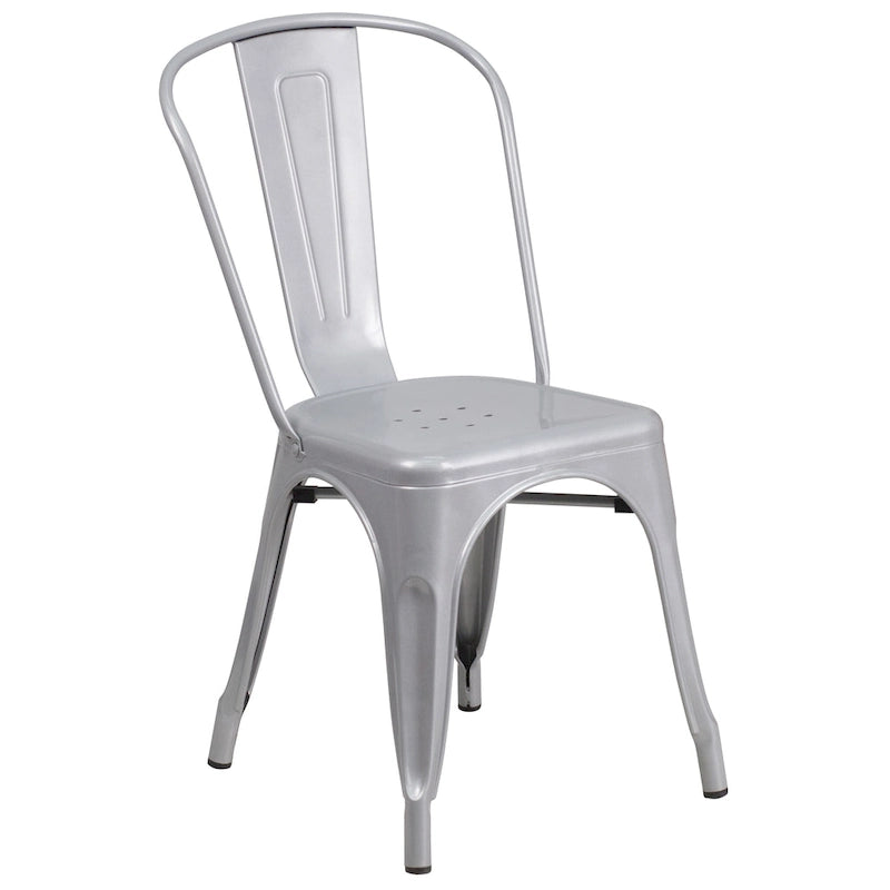 Ensemble table ronde en métal de 76 cm pour intérieur et extérieur