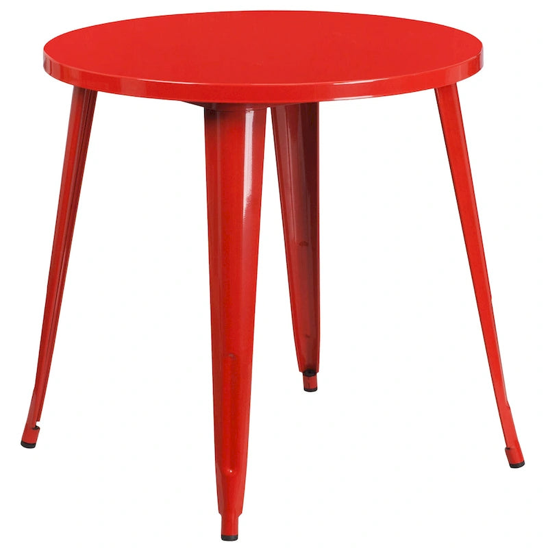 Ensemble table ronde en métal de 76 cm pour intérieur et extérieur
