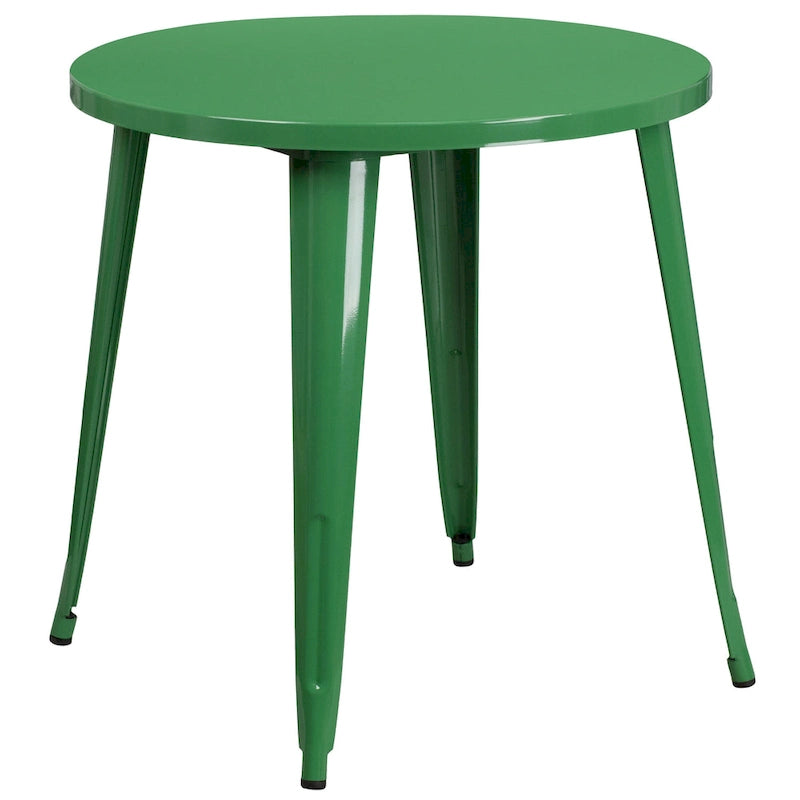 Ensemble table ronde en métal de 76 cm pour intérieur et extérieur