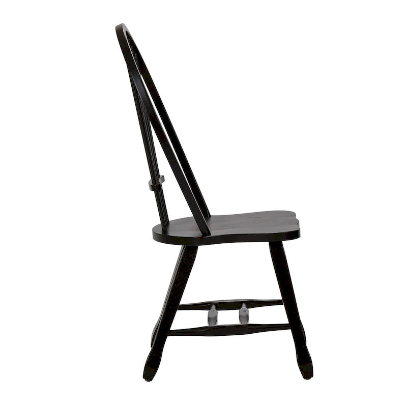 Chaises de salle à manger Treasures Rustic Black Sheaf Back (lot de 2)