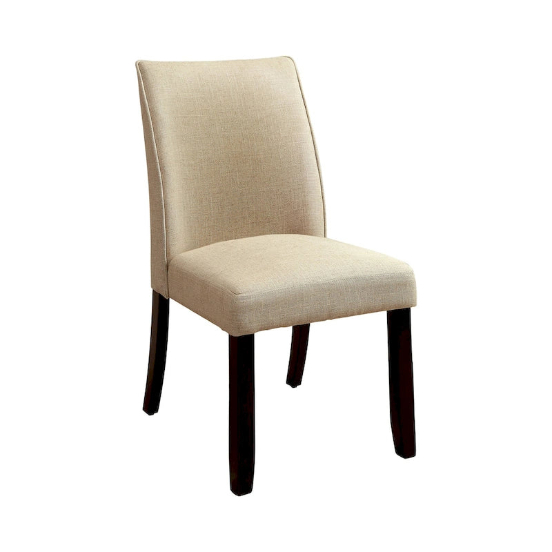 Chaises de salle à manger rembourrées en tissu ivoire moderne Lind par Furniture of America (lot de 2)