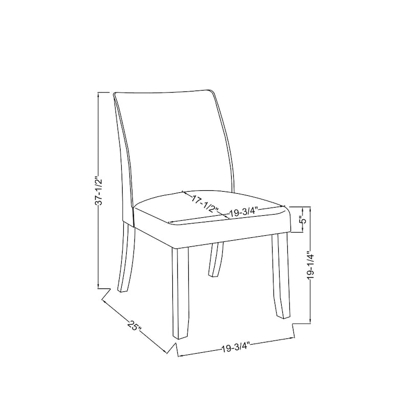 Chaises de salle à manger rembourrées en tissu ivoire moderne Lind par Furniture of America (lot de 2)