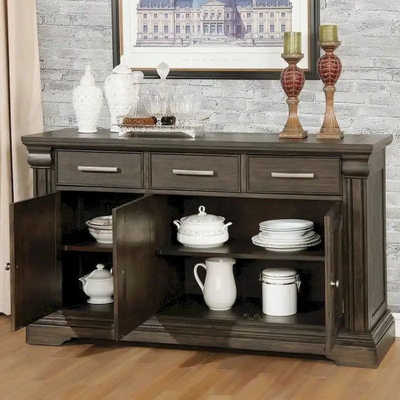 Le buffet de ferme espresso The Gray Barn Ruddy Road de 60 pouces