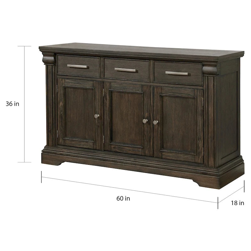Le buffet de ferme espresso The Gray Barn Ruddy Road de 60 pouces