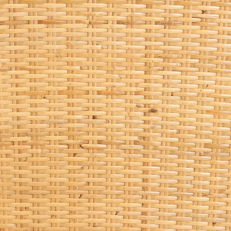 Chaise de salle à manger Monaco en acajou avec finition chêne marron et rotin naturel de style bohème moderne