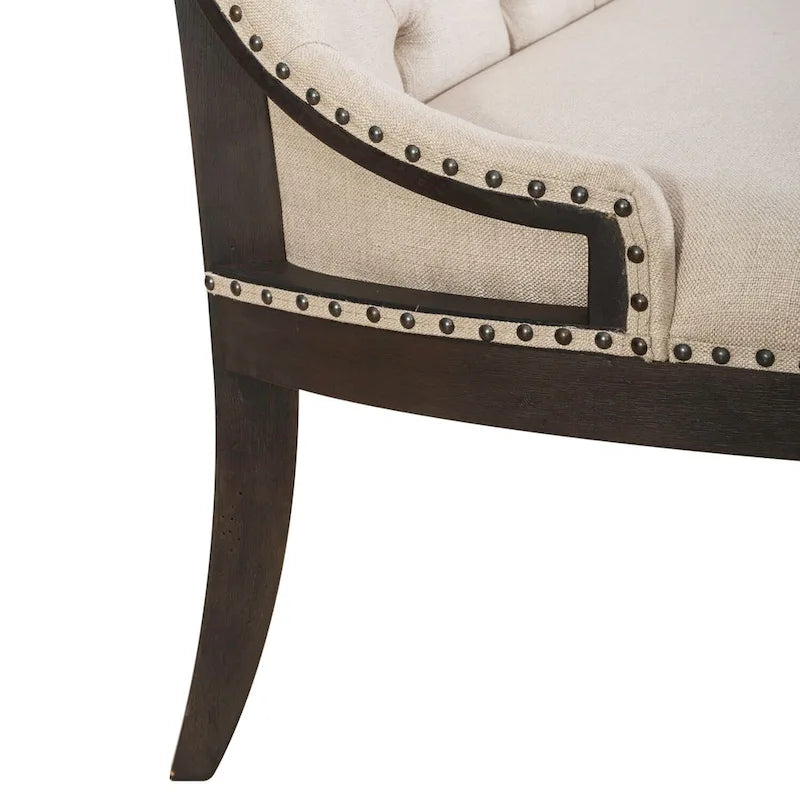 Banc de salle à manger Americana Farmhouse noir avec dossier en tissu