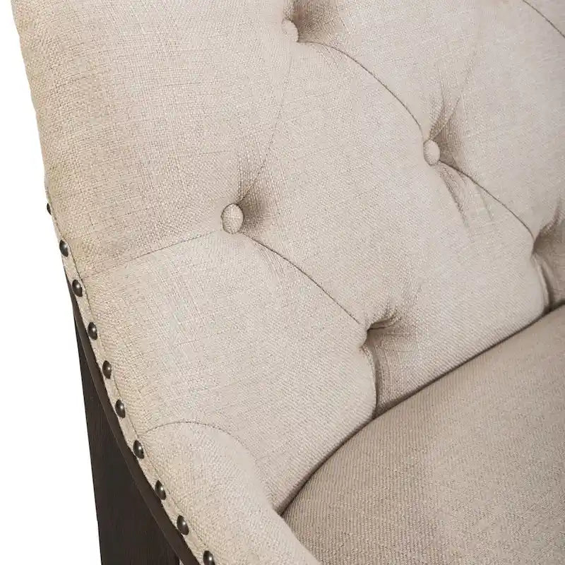 Banc de salle à manger Americana Farmhouse noir avec dossier en tissu